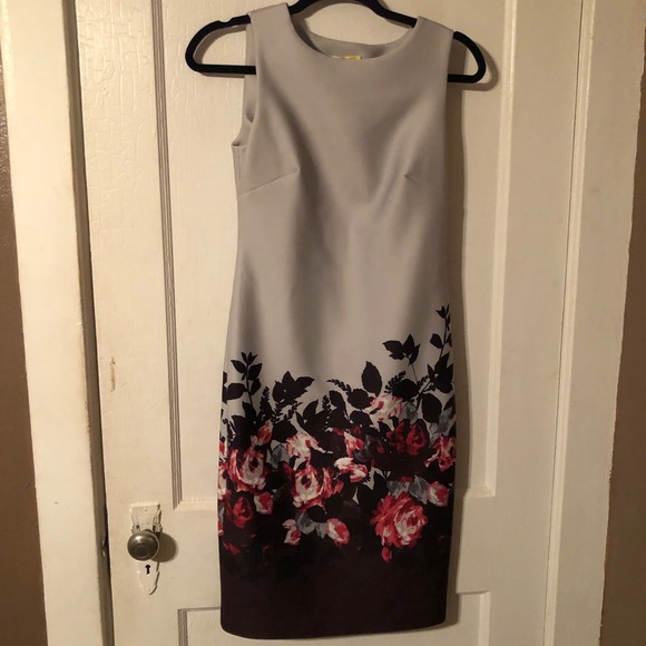 Gray and Floral Calvin Klein Dress - Picture 1 of 1